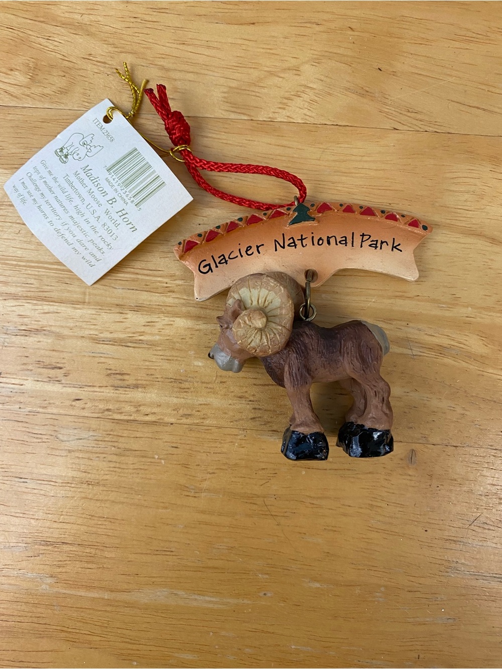 Glacier National Park Bighorn Sheep Ornament - Brown